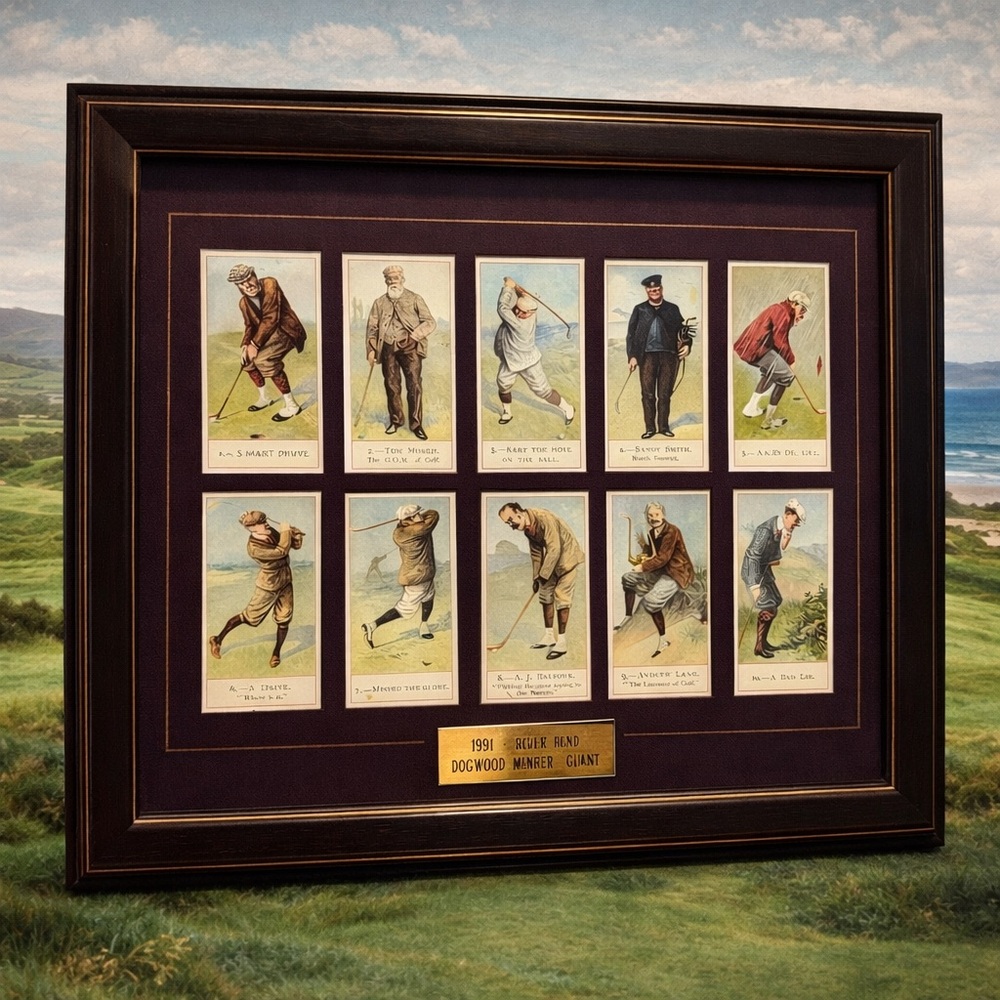 RARE-Framed Cope's GolferTobaco Prints in Brown Frame.